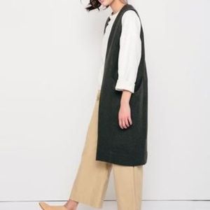 Elizabeth Suzann Keaton duster vest, OS, sage wool
